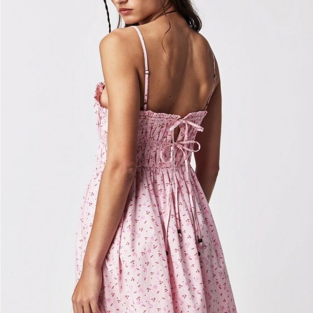 Free People Blush Pink Patterned Mini Dress - Picture 2 of 2